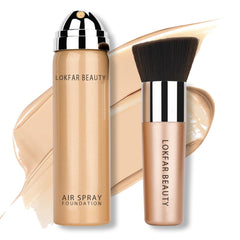 LOKFAR AirBrush Foundation Spray emballage élégant illustrant le pack cadeau et l’utilisation rapide