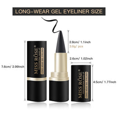 LOKFAR crayon gel yeux noir mat 2 pièces, pointe semi-pointue pour épais et fin.