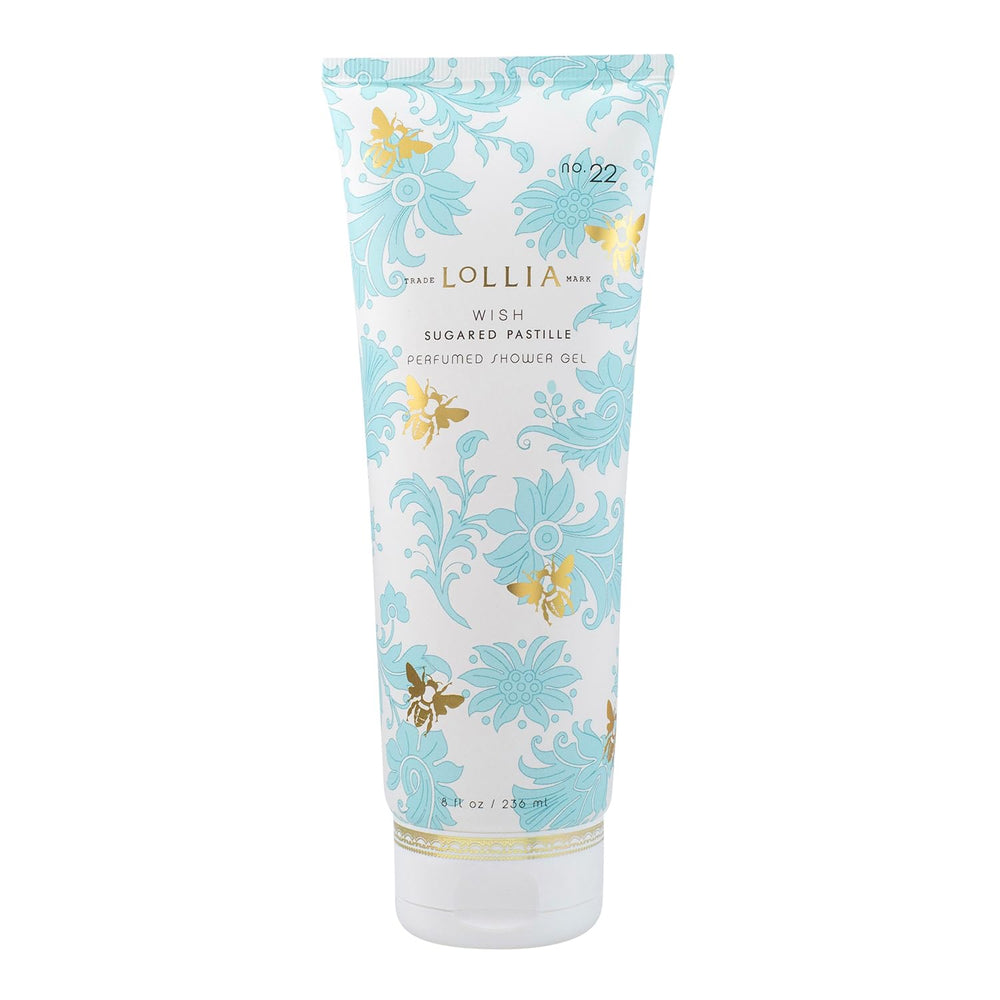LOLLIA Wish Gel Douche vanille et beurre karite, douceur hydratante pour peau.