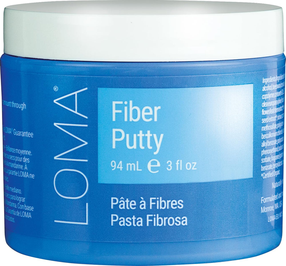 LOMA Fibre Putty: bouteille visible, tenue moyenne et brillance naturelle.