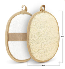 Éponges loofah naturel – forme ovoïde pour une prise en main confortable.