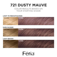 Colorant permanent Feria Dusty Mauve révélant la teinte.