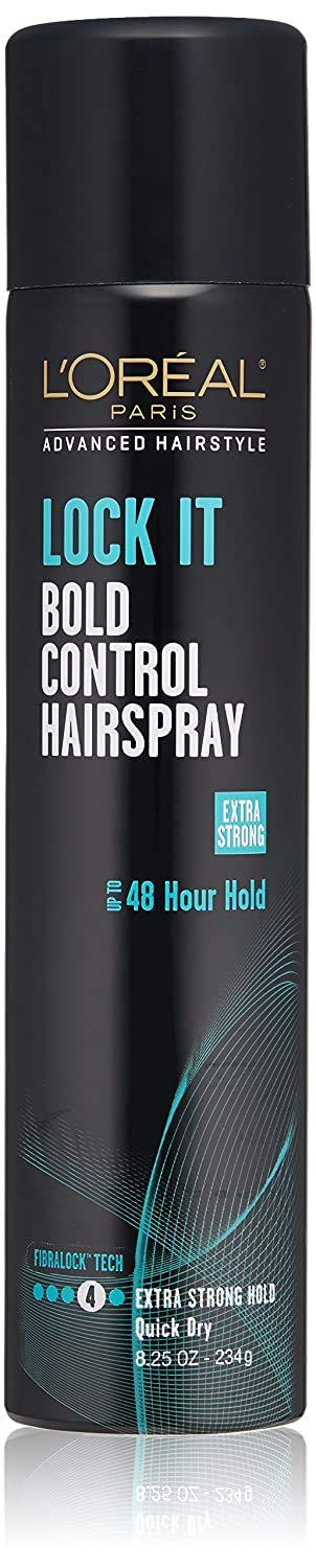 L’Oréal Paris Lock It Bold Control: bouteille prête pour une tenue durable.