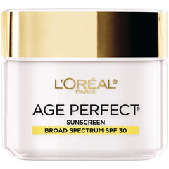 Flacon L’Oréal Paris Age Perfect Collagen Expert, crème jour, hydrate durablement la peau.