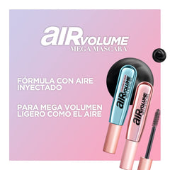 Air Volume Mega Mascara enveloppe les cils du racine à la pointe pour un rendu dense.