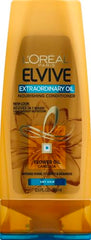 L'Oreal Paris Elvive Extraordinary Oil conditioner bottle with pump highlights even nourishment