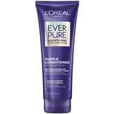 Conditionneur violet EverPure dans une bouteille, neutralise les tons bruns et ravive le blond.