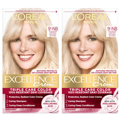 Boîte de coloration Excellence Crème de L’Oréal Paris prête à l’emploi et facile d’utilisation.
