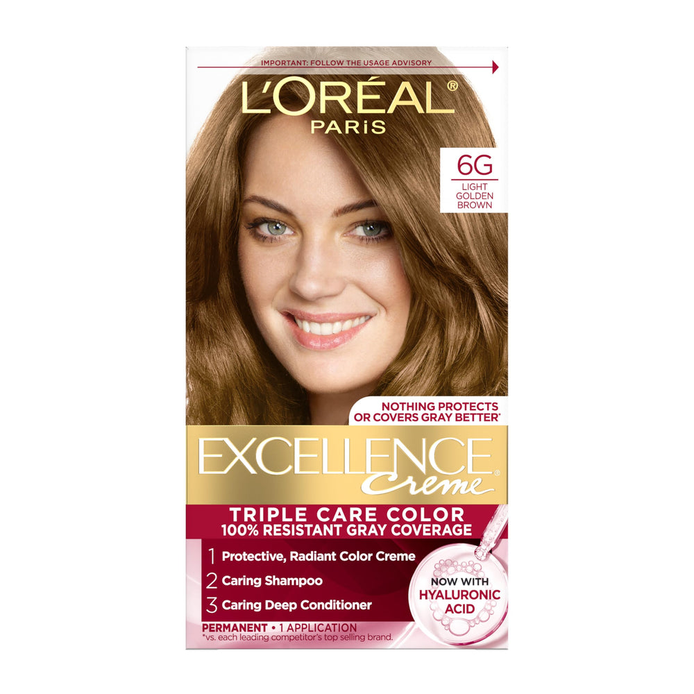 Excellence Crème de L’Oréal Paris, kit couleur prêt à l’emploi, couverture grise fiable.