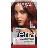 L'Oreal Paris Feria, teinte prismatique Bordeaux pour des reflets intenses et lumineux.
