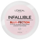 L'Oreal Paris Infallible Blur-fection loose powder packaging closeup for soft blur