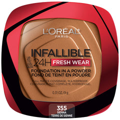 L’Oréal Paris Infallible Fresh Wear poudre, bouteille compacte pour application nette