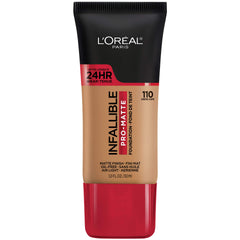 L’Oréal Paris Infallible Pro-Matte, flacon, tenue longue durée et texture légère.