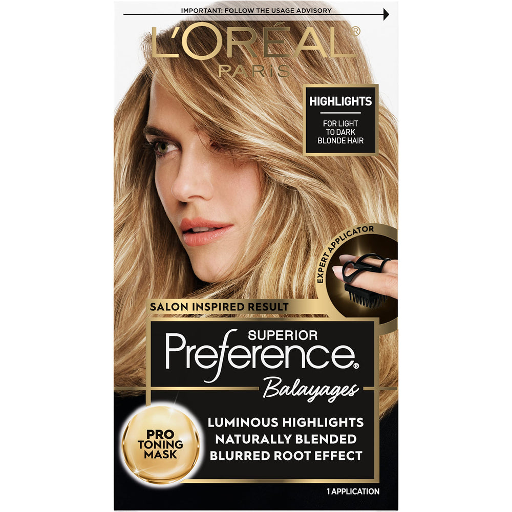 L’Oréal Paris Superior Preference Balayage Kit avec applicateur expert pour une application précise.