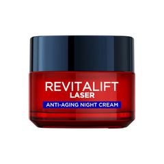 Crème Nuit Revitalift Laser Renew de L’Oréal Paris dans son pot, soin hydratant profond.