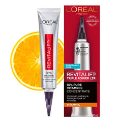 Sérum vitamine C Revitalift dans flacon metallique sans air, application fluide