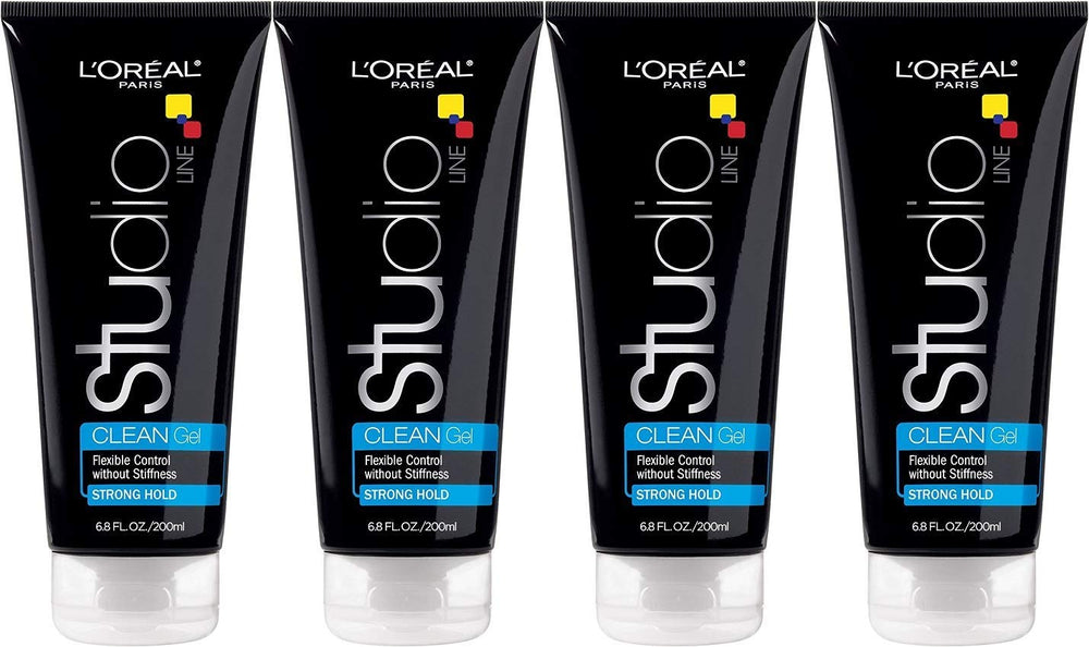 Bouteille gel coiffant fort Studio Line de L’Oréal Paris, tenue longue durée sans résidu.