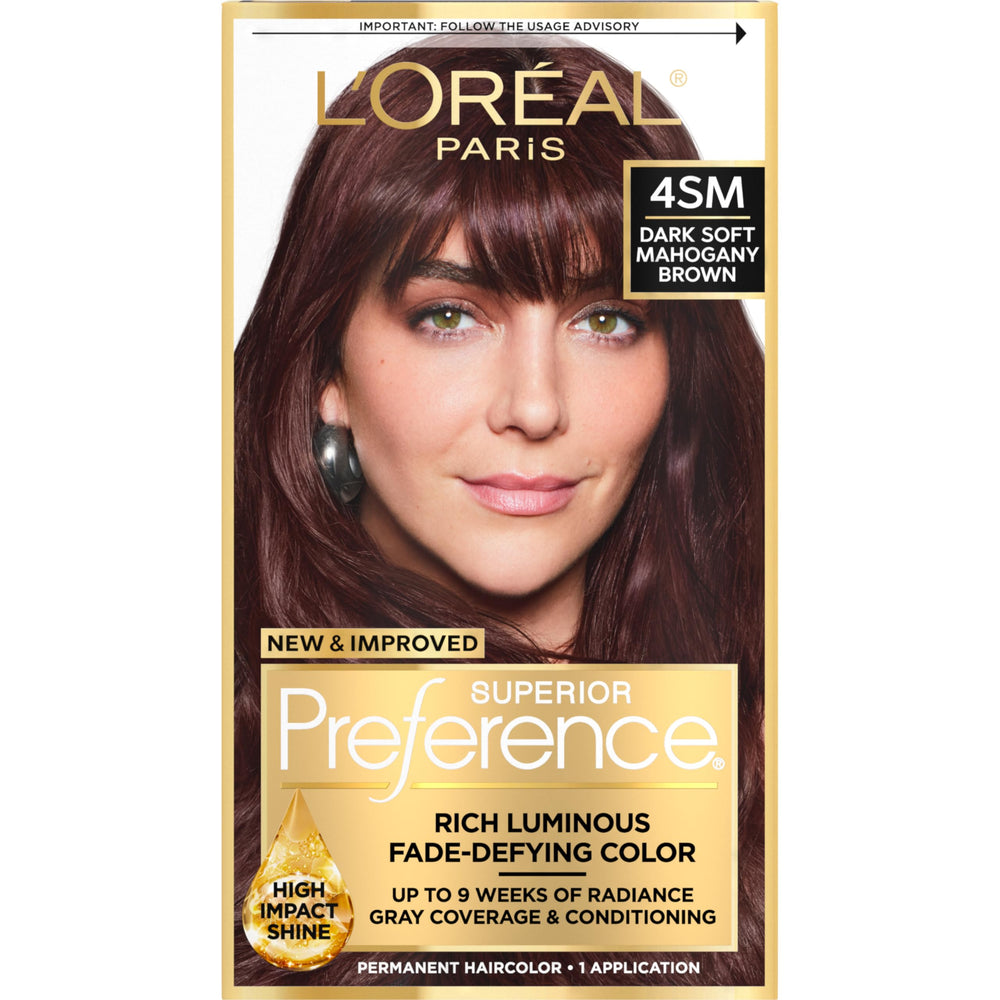 L’Oréal Paris Superior Preference 4SM kit-coloration, couleur lumineuse et durable.