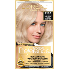 L’Oréal Paris Superior Preference, couleur lumineuse dans la bouteille-coloration, éclat durable et couverture des cheveux gris.