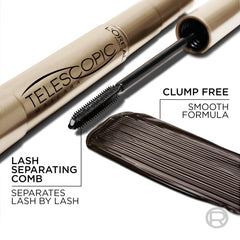 L’Oréal Paris Telescopic brosse double assure une séparation des cils sans paquets.