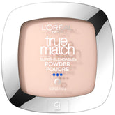 Poudre compacte L'Oréal Paris True Match teinte C1 Light, fini naturel et sans huile.