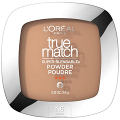 L’Oréal Paris True Match Poudre compacte N6: teint moyen pour un fini naturel.