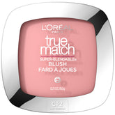 L’Oréal Paris True Match Blush: texture poudre soyeuse pour un teint naturel.
