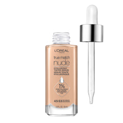 L’Oréal Paris True Match Nude Serum — bouteille montrant hydratation et teint unifié