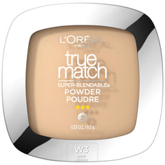 L’Oréal Paris True Match Poudre compacte sans huile — emballage variable et contrôle de brillance.