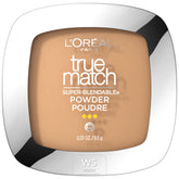 True Match Poudre compacte de L’Oréal Paris avec miroir intégré, fini naturel.