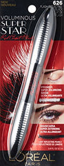 Mascara longueur volumisant L’Oréal Paris Voluminous Superstar prolonge les cils et intensifie le regard.