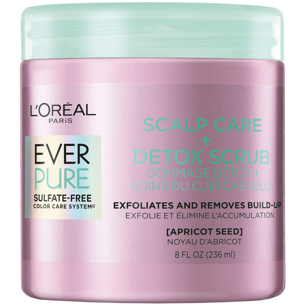 EverPure gommage cuir chevelu, graines d'abricot, purification douce.