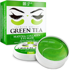 Lorelis Lab patchs yeux thé vert – emballage élégant et hydratation du contour