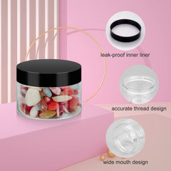 Loretoy-bocaux plastiques PET transparents 4oz, idéaux pour cosmétiques et sels de bain.