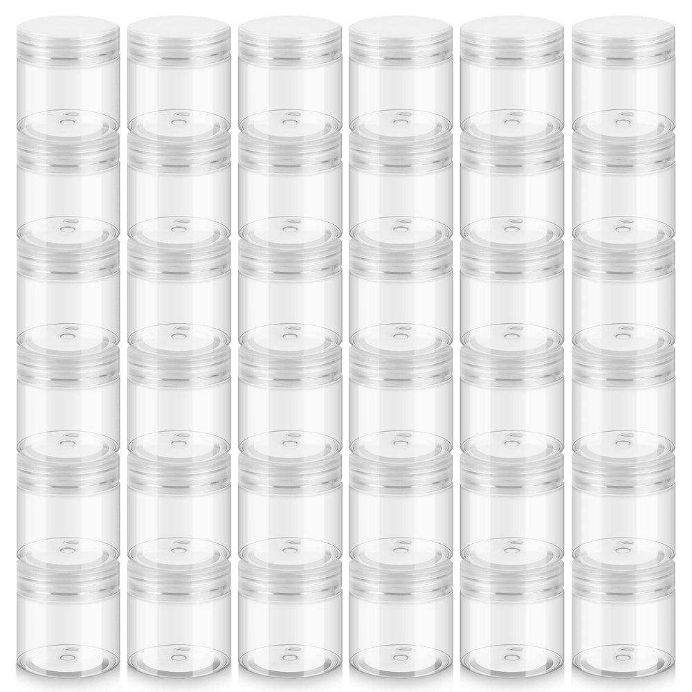 Loretoy bocaux plastiques 2 oz avec couvercle, léger et réutilisable pour cosmétiques.