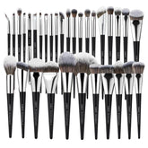 Ensemble de pinceaux LORYP 32 pièces, finition matte noire, polyvalence beauté