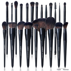 Ensemble LORYP pinceaux maquillage noir 21 pièces – accessoire polyvalent pour teint parfait.