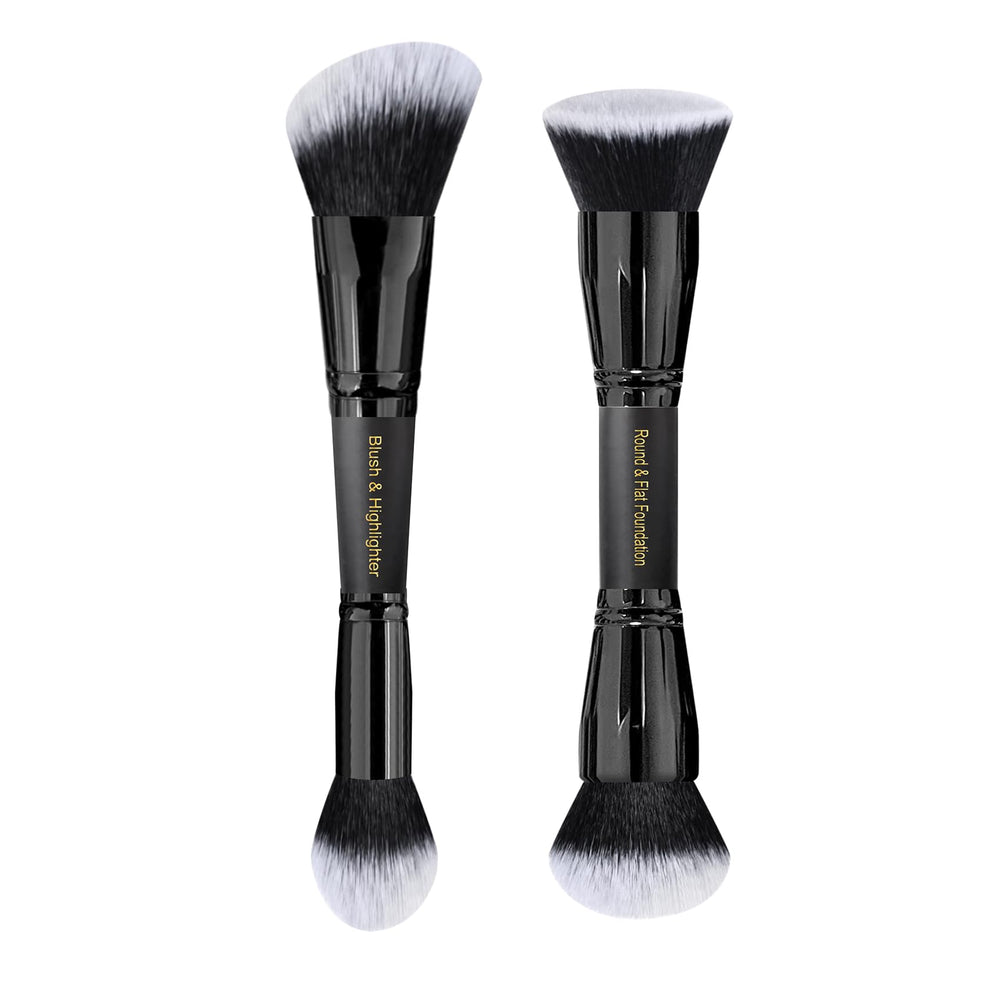 Pinceaux visage duo LORYP – ensemble polyvalent pour fond de teint et poudre.