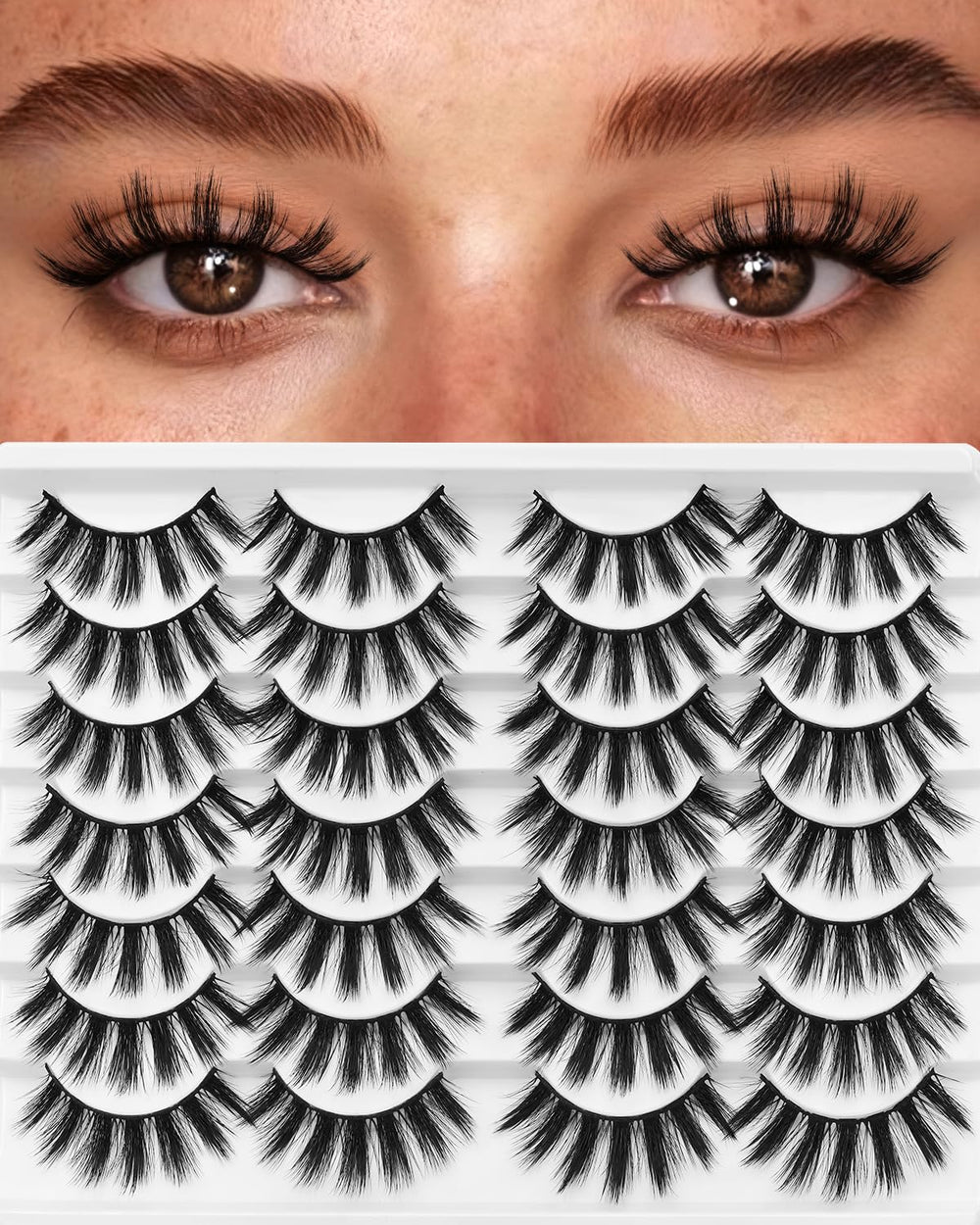 Losha cils naturel vue avant, effet vison synthétique léger pour un regard subtil.