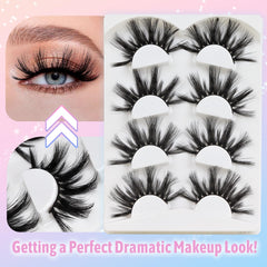 Cils Losha, lot de 4 paires pratique pour plusieurs jours.