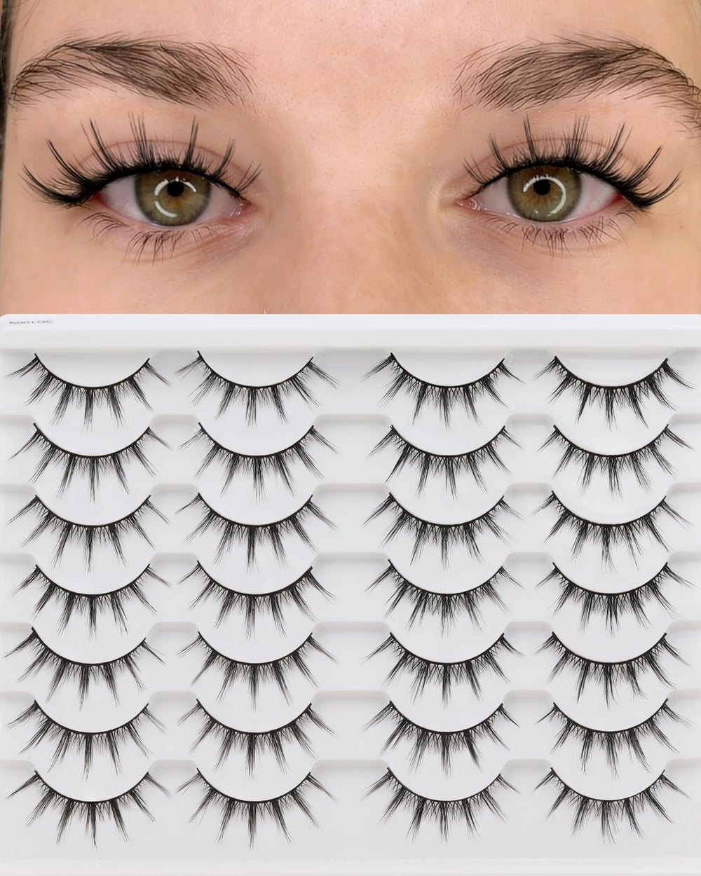 Cils Losha manga fluffy, 14 paires pour un regard naturel.