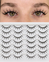 Cils Losha manga fluffy, 14 paires pour un regard naturel.