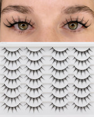 Cils Losha manga fluffy, 14 paires pour un regard naturel.