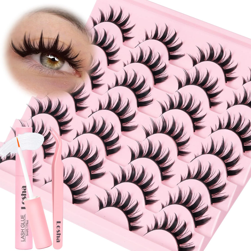 Losha Cils Manga Spiky : 14 paires pour un regard manga unique et net.