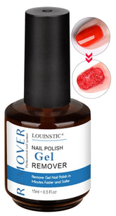 Louinstic dissolvant gel en bouteille 15 ml, prêt à l’emploi pour enlever le vernis rapidement.