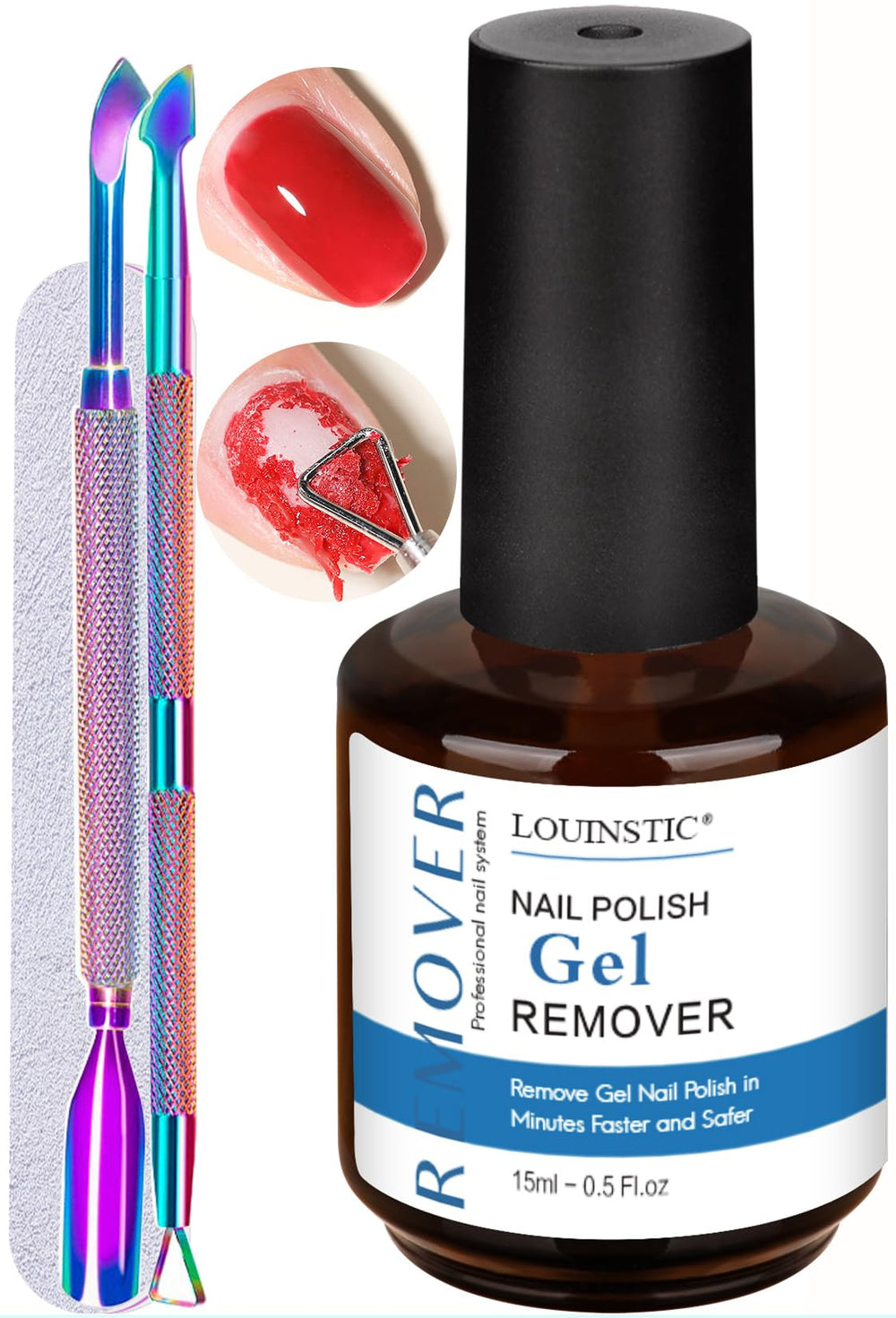 Louinstic kit-dissolvant-gel-vernis: kit professionnel pour enlever vite le gel à domicile