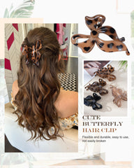 Lourny Pinces Papillon Gris, convient à toutes les coiffures et occasions.