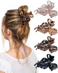 Gros plan sur les pinces Lourny Papillon Noir, maintien fiable pour cheveux fins et épais.