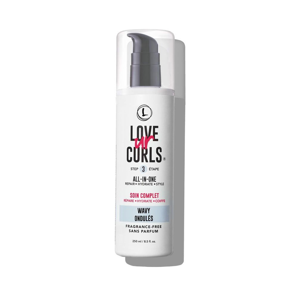 Love Ur Curls crème 1-en-1 pour cheveux ondulés, définition légère.
