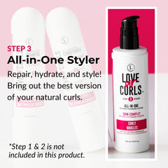 Love Ur Curls crème-coiffante appliquée sur boucles, définition naturelle et douceur.